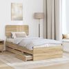 vidaXL Bed Frame with Drawer Sonoma Oak 100 x 200 cm Engineered Wood