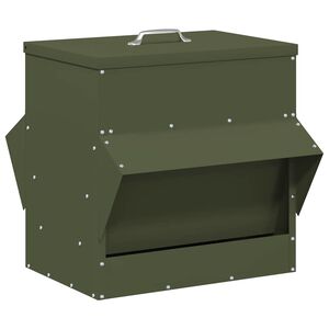 vidaXL Chicken Feeder Olive Green 40.5 x 45 x 41 cm 20 kg