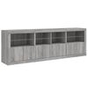 vidaXL Sideboard with LED Lights Grey Sonoma 202x37x67 cm