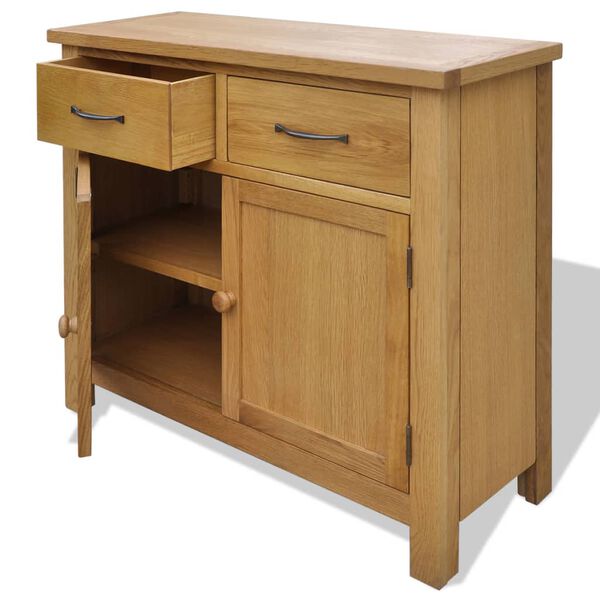 vidaXL Sideboard 90x33.5x83 cm Solid Oak Wood