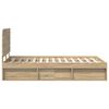 vidaXL Bed Frame Sonoma Oak 135 x 190 cm Solid Pine Wood