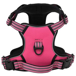 vidaXL Dog Harness with Reflective Stripes Adjustable Pink L