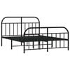 vidaXL Metal Bed Frame without Mattress with Footboard Black 140x200cm
