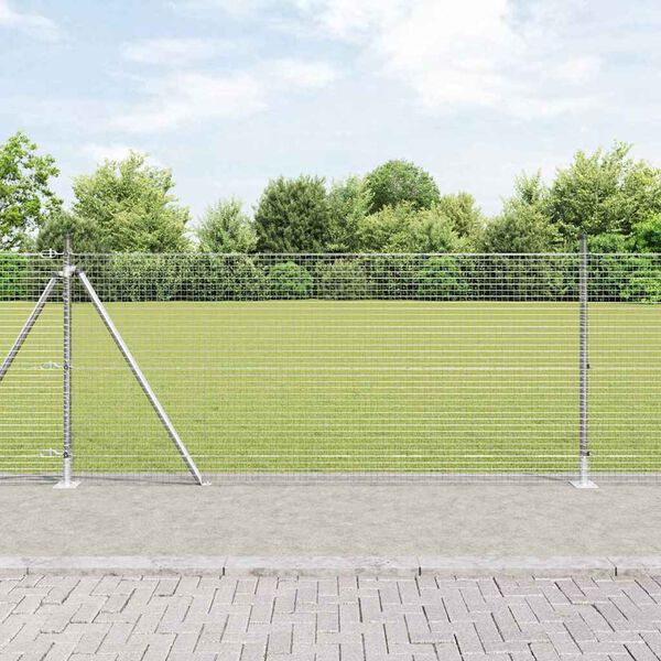vidaXL Fence Post Silver 25 x 0.8 m (25 x 25 mm mesh) Steel