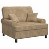 vidaXL XXL Armchair with Cushions Beige 1.5 Lines Fabric