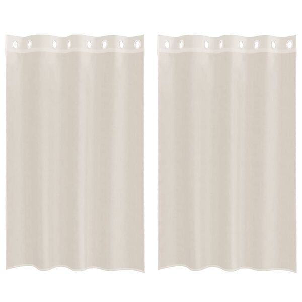 vidaXL Voile Curtains with Grommets 2 pcs Cream 140x175 cm