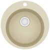 vidaXL Granite Kitchen Sink Single Basin Round Beige