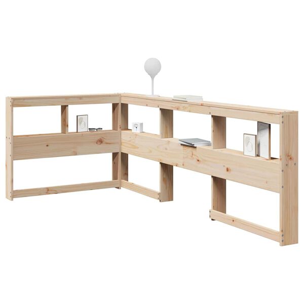 vidaXL Bookcase Headboard L-Shaped 100 cm Solid Wood Pine