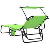 vidaXL Folding Sun Lounger Folding 2 pcs Green 190 x 57 x 81 cm Oxford