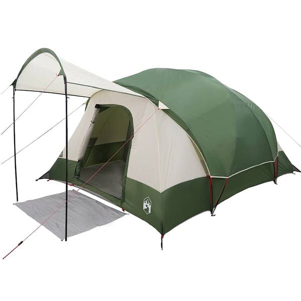 vidaXL Family Tent Tunnel 8-Person Green Waterproof