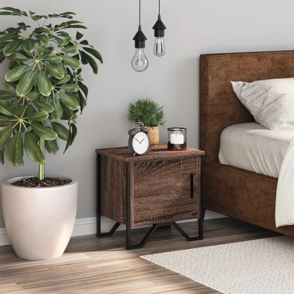 vidaXL Bedside Cabinet Brown Oak 40x30x40 cm Engineered Wood