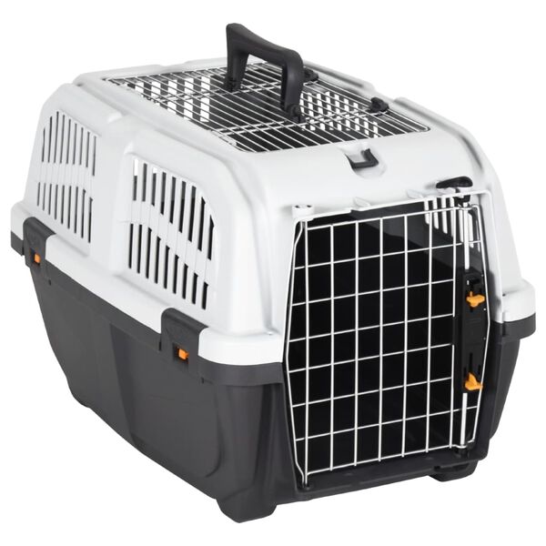 vidaXL Pet Carrier with Metal Door 55x36x35 cm Polypropylene