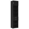 vidaXL Slim Storage Cabinet Black 50x42.5x225 cm Engineered Wood