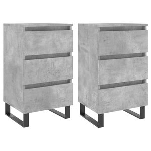 vidaXL Bedside Cabinets 2 pcs Concrete Grey 40x35x69cm Engineered Wood