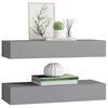 vidaXL Wall-mounted Drawer Shelves 2 pcs Grey 60x23.5x10cm MDF