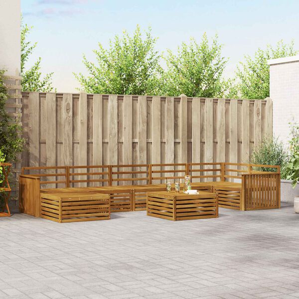 vidaXL Sofa Sets 8 pcs Natural Solid Acacia Wood