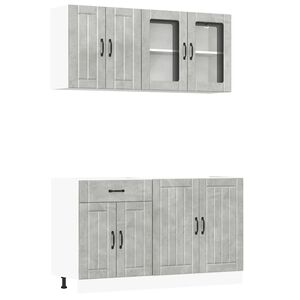 vidaXL 4 Piece Kitchen Cabinet Set "Lucca" Concrete Grey Engineered Wood
