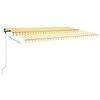 vidaXL Freestanding Manual Retractable Awning 500x300 cm Yellow/White