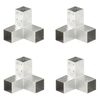 vidaXL Post Connectors 4 pcs Y Shape Galvanised Metal 71x71 mm