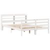 vidaXL Bed Frame with Headboard without Mattress White 150x200 cm King Size