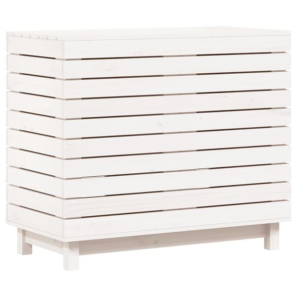 vidaXL Laundry Basket White 88.5x44x76 cm Solid Wood Pine