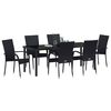 vidaXL Garden Dining Set 7 pcs Black Powder-Coated Steel
