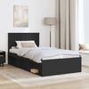 vidaXL Bed Frame with Headboard Black 100 x 200 cm Solid Pine Wood
