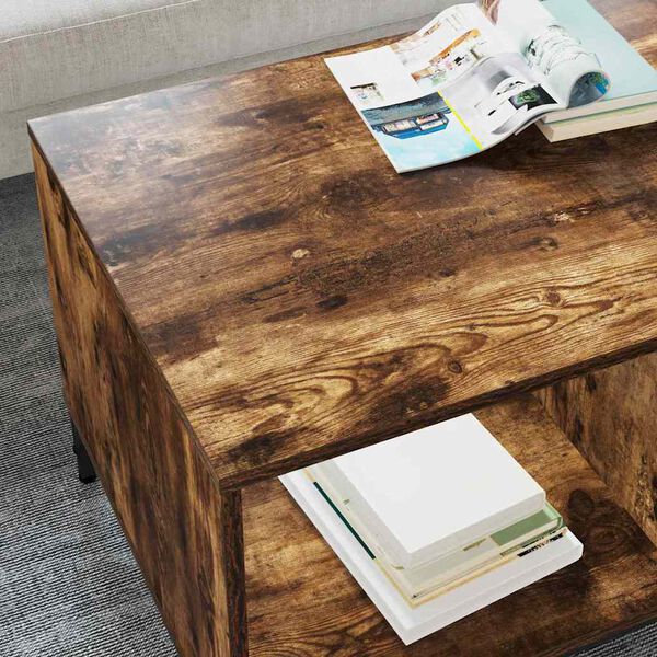 vidaXL Coffee Table Smoked Oak 90 x 49 x 46 cm Engineered Wood