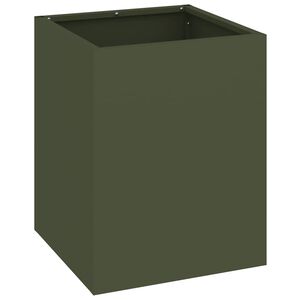 vidaXL Garden Planter Olive Green 32 x 32 x 40 cm Cold-rolled Steel
