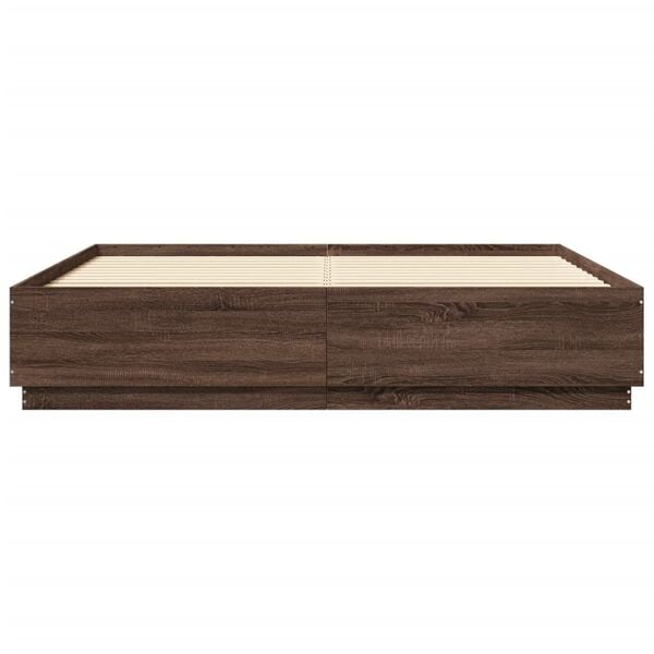 vidaXL Bed Frame without Mattress Brown Oak 200x200 cm