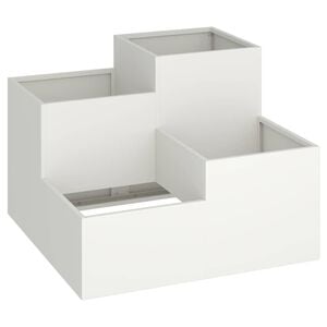vidaXL Garden Planter White 80 x 80 x 60 cm Steel