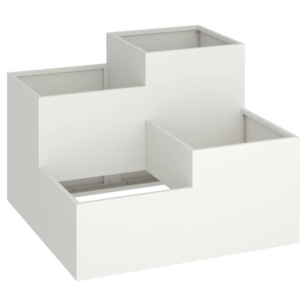 vidaXL Garden Planter White 80 x 80 x 60 cm Steel