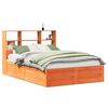 vidaXL Bed Frame without Mattress Wax Brown 120x190 cm Small Double Solid Wood Pine
