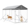 vidaXL Outdoor Dog Kennel with Roof Silver 2x6x2.5 m Galvanised Steel