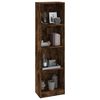 vidaXL 4-Tier Book Cabinet Smoked Oak 40x24x143 cm Engineered Wood