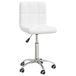 vidaXL Swivel Office Chair White Faux Leather