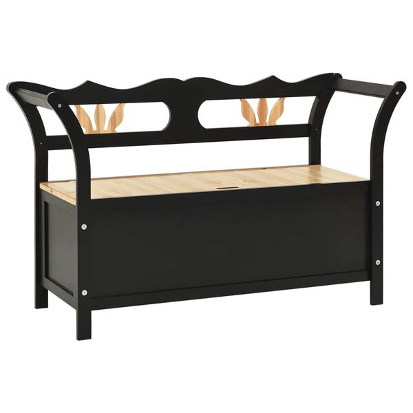 vidaXL Bench Black 107x45x75.5 cm Solid Wood Fir