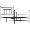 vidaXL Metal Bed Frame without Mattress with Footboard Black 80x200cm