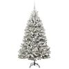 vidaXL Artificial Christmas Tree Green and White 180 cm PVC and Metal