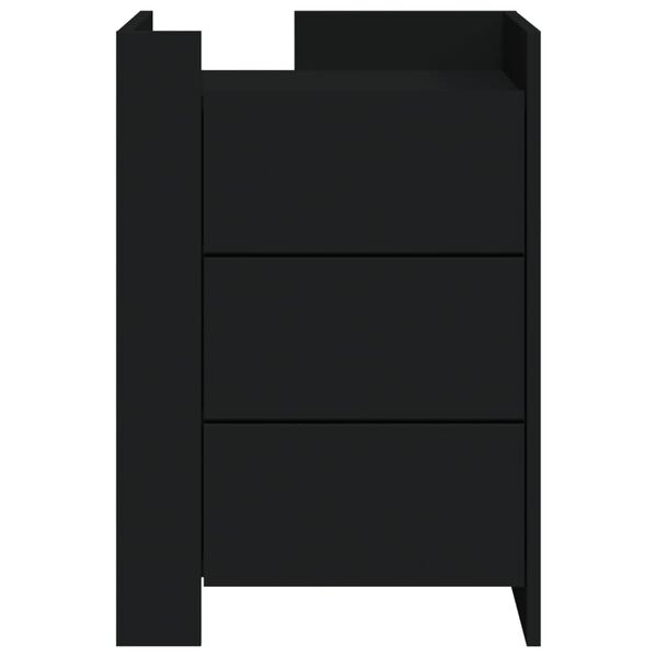 vidaXL Bedside Cabinet Black 45x50x65 cm Engineered Wood