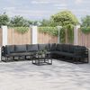 vidaXL Garden Sofa Set with Cushion 8 pcs Black Aluminium