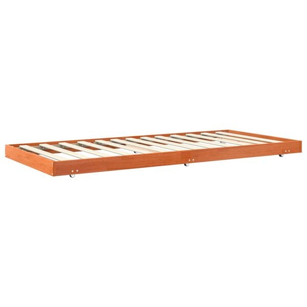 vidaXL Bed Frame Wax Brown 90 x 200 cm Solid Pine Wood