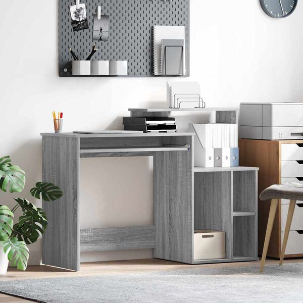 vidaXL Desk Grey Sonoma 120.5 x 44 x 88.5 cm Engineered Wood