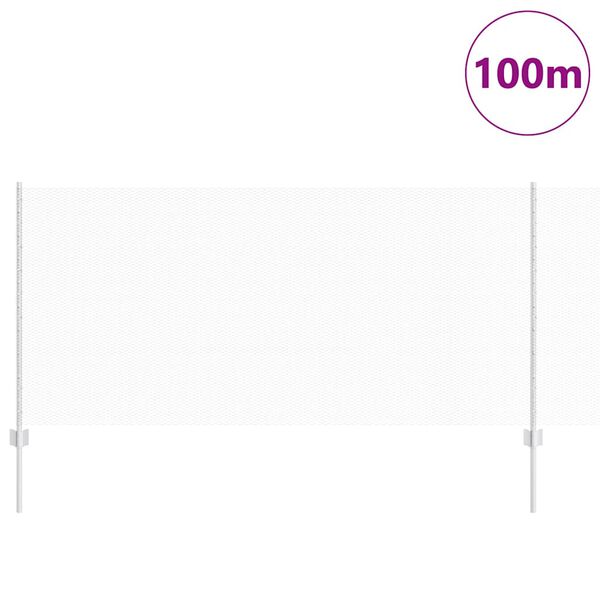 vidaXL Fence with Post Silver 1 x 100 m Steel