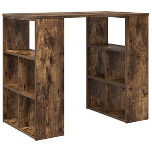 vidaXL Desk Smoked Oak Engineered Wood 90 x 50 x 75 cm
