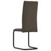 vidaXL Cantilever Dining Chairs 2 pcs Brown Fabric