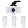 vidaXL Swimming Pool 3-Way Ball Valve White and Black