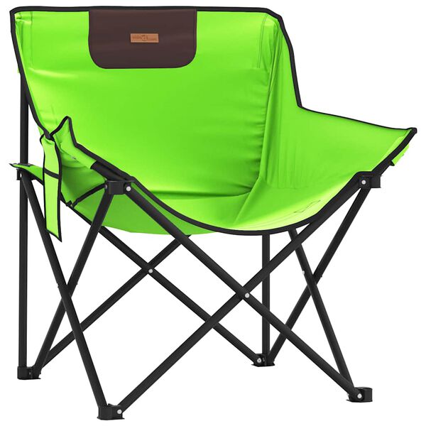 vidaXL Camping Chairs with Pocket Foldable 2 pcs Green