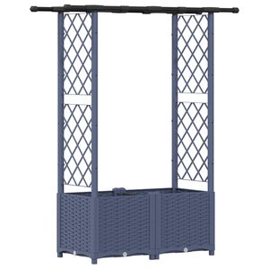 vidaXL Raised Bed with Trellis and Roof Grey 124.5 x 40 x 136 cm PP