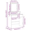vidaXL Dressing Table Old Wood 80 x 41 x 144.5 cm Engineered wood